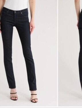 AG Women's Black The Harper Essential Straight Jeans Size 31